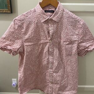 Men's Pink Floral Short Sleeve Shirt